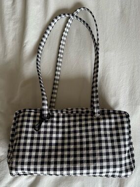 BAGGU Gingham Regular Nylon Bowler Bag